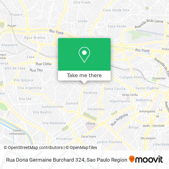Mapa Rua Dona Germaine Burchard 324