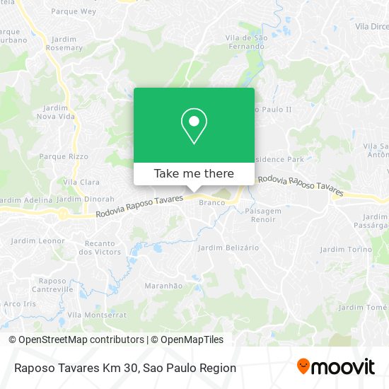 Raposo Tavares Km 30 map
