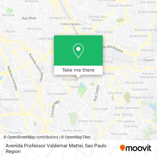 Mapa Avenida Professor Valdemar Mattei