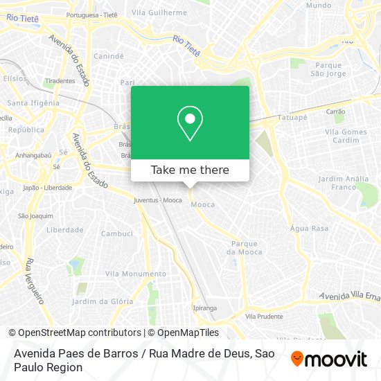 Avenida Paes de Barros / Rua Madre de Deus map