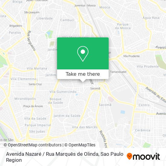 Mapa Avenida Nazaré / Rua Marquês de Olinda