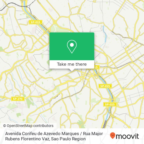 Avenida Corifeu de Azevedo Marques / Rua Major Rubens Florentino Vaz map