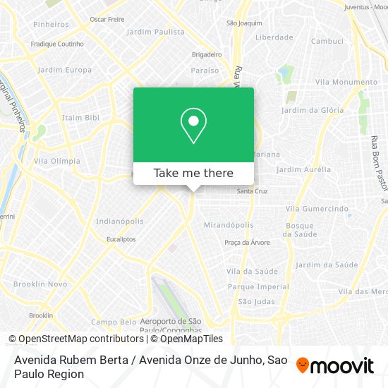 Mapa Avenida Rubem Berta / Avenida Onze de Junho