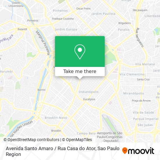 Mapa Avenida Santo Amaro / Rua Casa do Ator