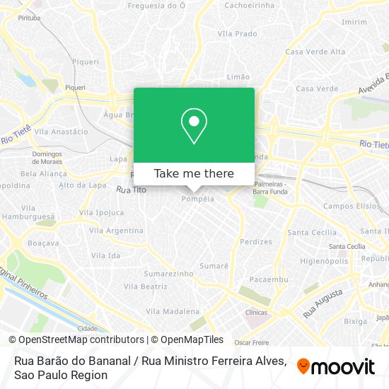 Mapa Rua Barão do Bananal / Rua Ministro Ferreira Alves