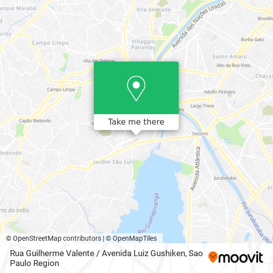 Mapa Rua Guilherme Valente / Avenida Luiz Gushiken