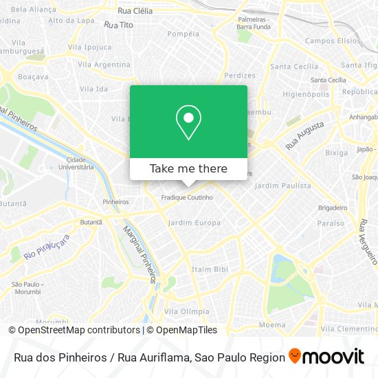 Rua dos Pinheiros / Rua Auriflama map