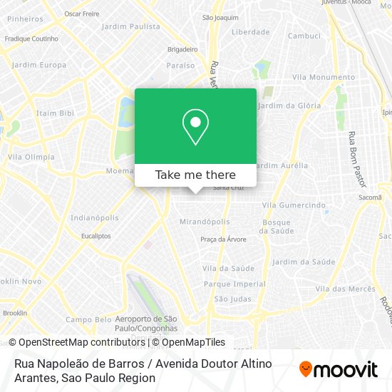Rua Napoleão de Barros / Avenida Doutor Altino Arantes map