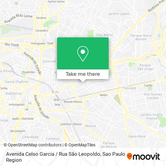 Avenida Celso Garcia / Rua São Leopoldo map
