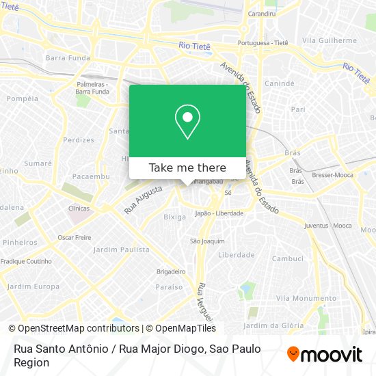 Mapa Rua Santo Antônio / Rua Major Diogo