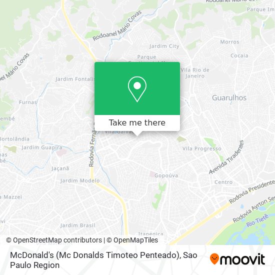 Mapa McDonald's (Mc Donalds Timoteo Penteado)