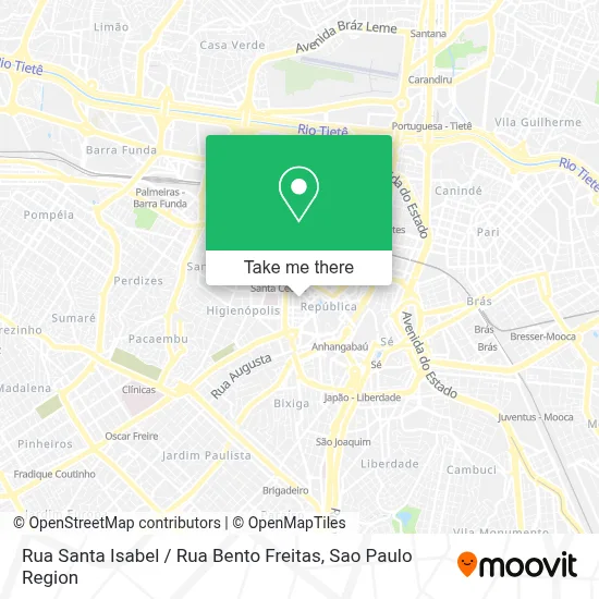 Rua Santa Isabel / Rua Bento Freitas map