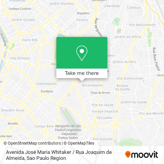 Mapa Avenida José Maria Whitaker / Rua Joaquim de Almeida