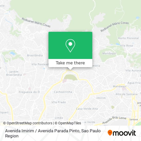 Mapa Avenida Imirim / Avenida Parada Pinto