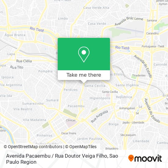 Mapa Avenida Pacaembu / Rua Doutor Veiga Filho