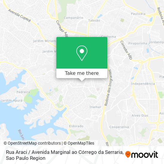 Rua Araci / Avenida Marginal ao Córrego da Serraria map