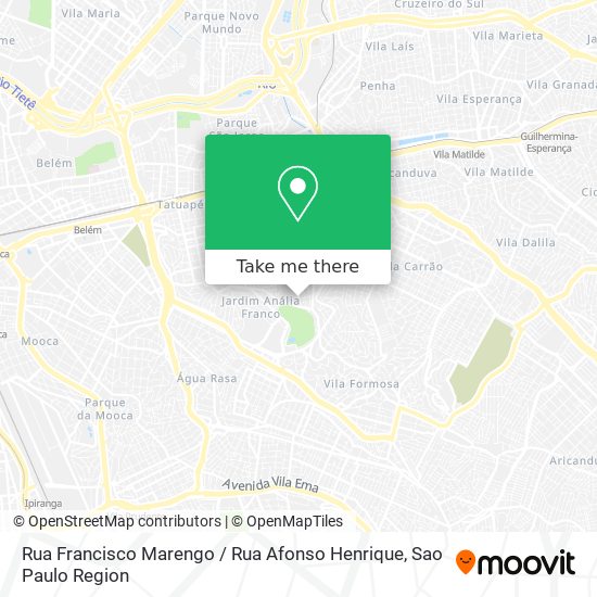 Mapa Rua Francisco Marengo / Rua Afonso Henrique