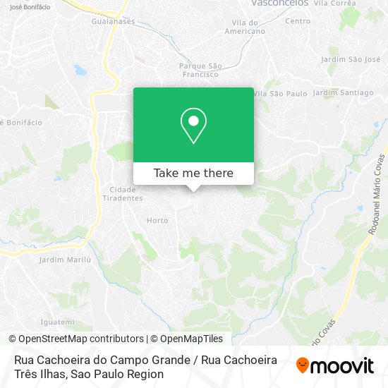 Mapa Rua Cachoeira do Campo Grande / Rua Cachoeira Três Ilhas