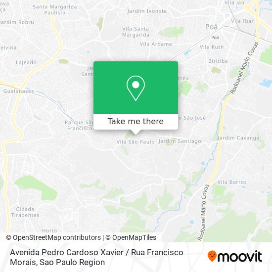 Mapa Avenida Pedro Cardoso Xavier / Rua Francisco Morais