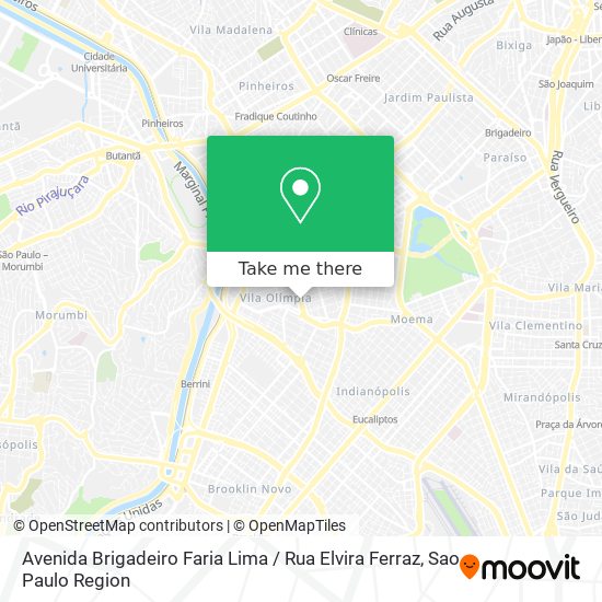 Mapa Avenida Brigadeiro Faria Lima / Rua Elvira Ferraz