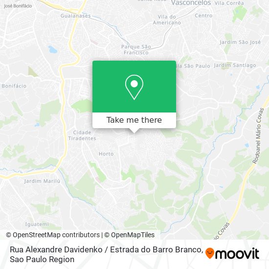 Rua Alexandre Davidenko / Estrada do Barro Branco map