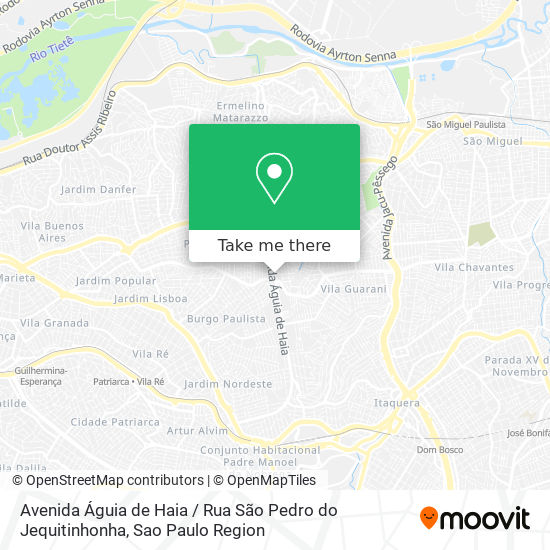 Mapa Avenida Águia de Haia / Rua São Pedro do Jequitinhonha