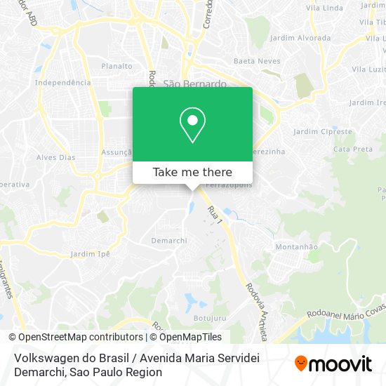 Mapa Volkswagen do Brasil / Avenida Maria Servidei Demarchi