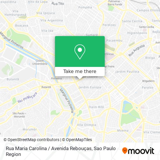 Mapa Rua Maria Carolina / Avenida Rebouças