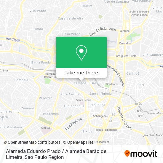 Alameda Eduardo Prado / Alameda Barão de Limeira map