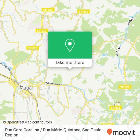 Mapa Rua Cora Coralina / Rua Mário Quintana