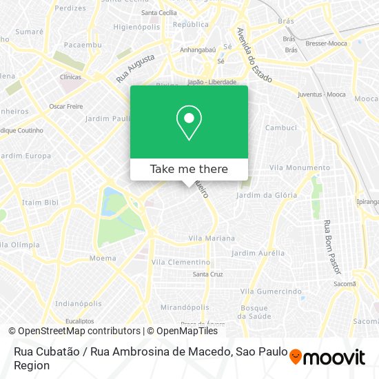 Mapa Rua Cubatão / Rua Ambrosina de Macedo