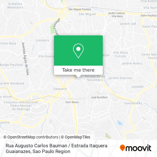 Rua Augusto Carlos Bauman / Estrada Itaquera Guaianazes map