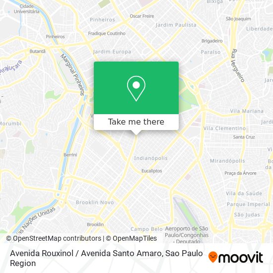 Mapa Avenida Rouxinol / Avenida Santo Amaro