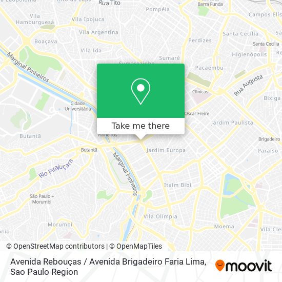 Avenida Rebouças / Avenida Brigadeiro Faria Lima map