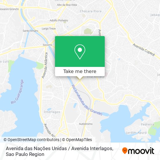 Mapa Avenida das Nações Unidas / Avenida Interlagos