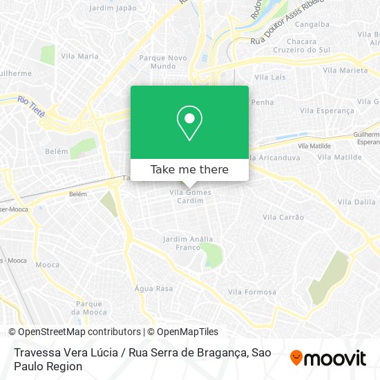 Mapa Travessa Vera Lúcia / Rua Serra de Bragança
