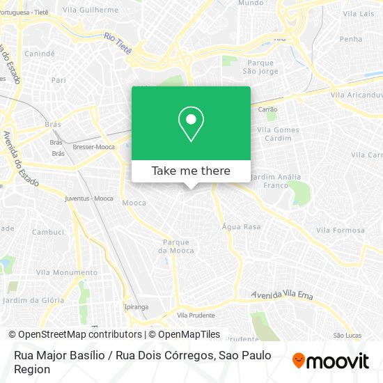 Mapa Rua Major Basílio / Rua Dois Córregos