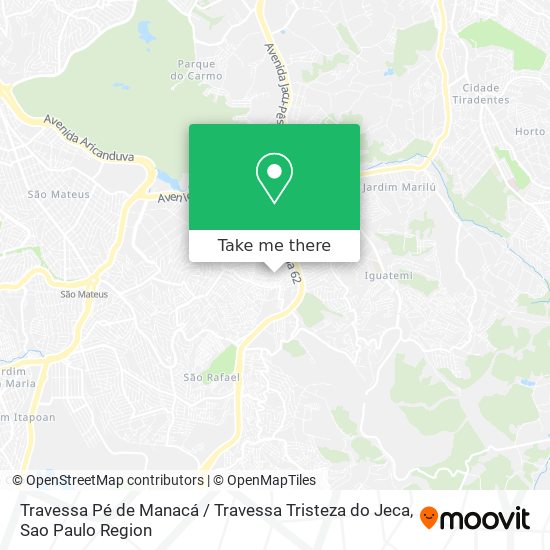 Mapa Travessa Pé de Manacá / Travessa Tristeza do Jeca