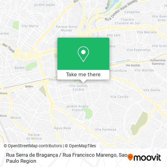 Mapa Rua Serra de Bragança / Rua Francisco Marengo