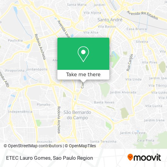 ETEC Lauro Gomes map