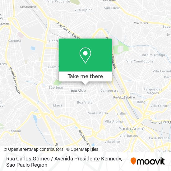 Mapa Rua Carlos Gomes / Avenida Presidente Kennedy