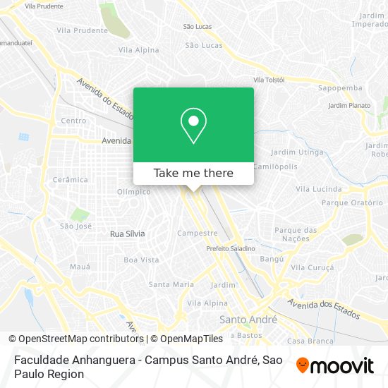 Mapa Faculdade Anhanguera - Campus Santo André