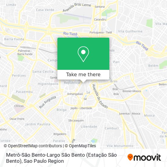 Mapa Metrô-São Bento-Largo São Bento (Estação São Bento)