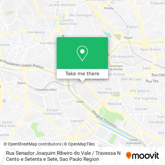 Rua Senador Joaquim Ribeiro do Vale / Travessa N Cento e Setenta e Sete map