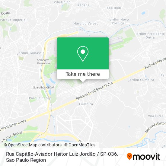 Mapa Rua Capitão-Aviador Heitor Luiz Jordão / SP-036