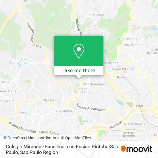 Colégio Miranda - Excelência no Ensino Pirituba-São Paulo map