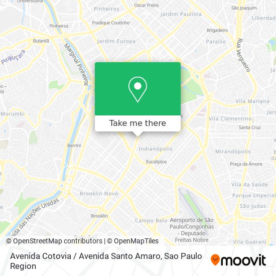 Mapa Avenida Cotovia / Avenida Santo Amaro