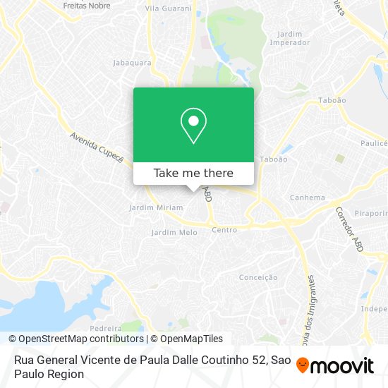 Mapa Rua General Vicente de Paula Dalle Coutinho 52