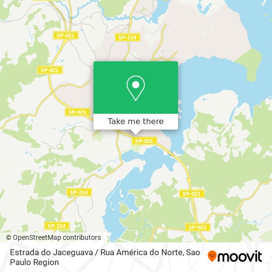 Mapa Estrada do Jaceguava / Rua América do Norte