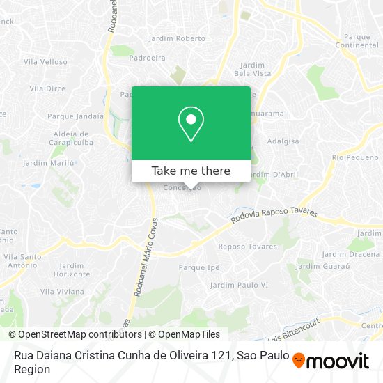 Mapa Rua Daiana Cristina Cunha de Oliveira 121